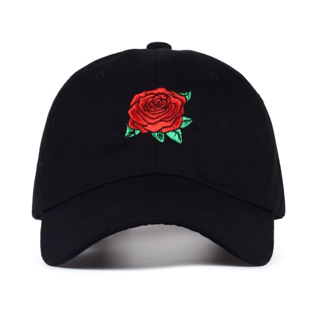 Rose embroidered summer baseball cap Rose embroidered summer baseball cap